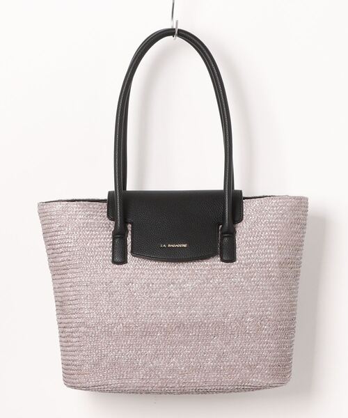 LA BAGAGERIE（ラバガジェリー）の「フラップかごトートバッグ（かごバッグ・レディース・ブラック/グレー/ナチュラル/アイボリー・FREE）」の3枚目の写真