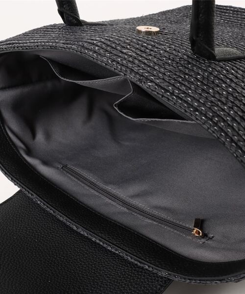 LA BAGAGERIE（ラバガジェリー）の「フラップかごトートバッグ（かごバッグ・レディース・ブラック/グレー/ナチュラル/アイボリー・FREE）」の7枚目の写真