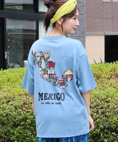 メキシコマップバックプリントTシャツ【ユニセックス】（Tシャツ 