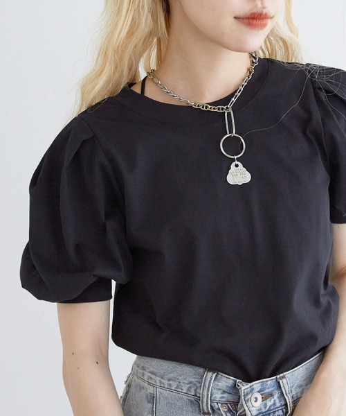 リボンプルオーバー&ロングパンツセット オフホワイト リボンサイドスリットワイドロングトレーニングパンツ[7color