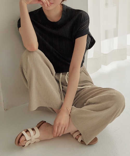 CHAN ME(チャンミ)の「ふくれジャガードワイドパンツ(その他パンツ・レディース・ブラック/ベージュ/ブルー/グリーン系・SMALL/MEDIUM/LARGE/X-LARGE)」の20枚目の写真