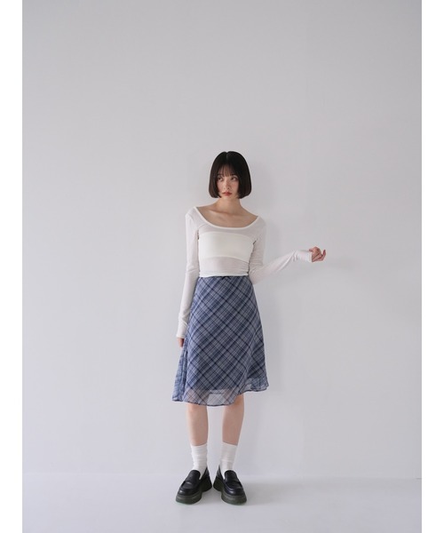 Uenui(ウニュイ)の「チェック フレア スカート フレアスカート クラシカル リボン(スカート・レディース・ピンク/ブルー・S/M)」の18枚目の写真