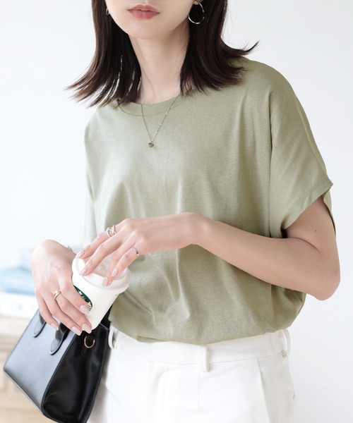 SUNFLOWER EIGHT(サンフラワーエイト)の「ドルマンスリーブトップス(Tシャツ/カットソー・レディース・ライトオリーブ/チャコール/カーキ/ブラック/ブラウン・M/L)」の5枚目の写真