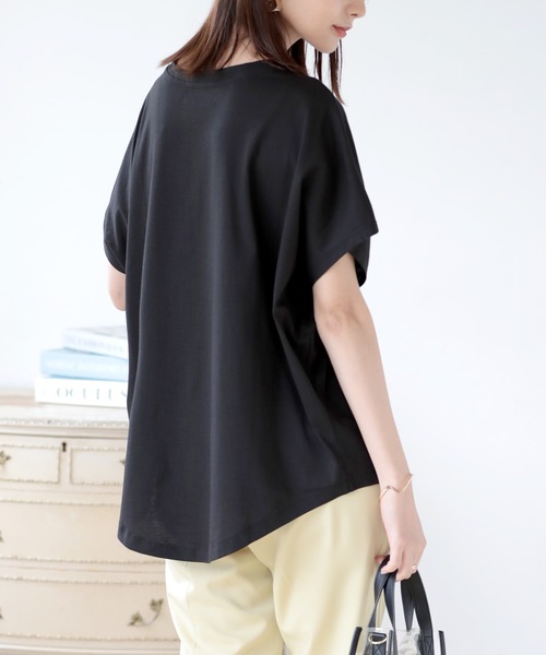 SUNFLOWER EIGHT(サンフラワーエイト)の「ドルマンスリーブトップス(Tシャツ/カットソー・レディース・ライトオリーブ/チャコール/カーキ/ブラック/ブラウン・M/L)」の7枚目の写真