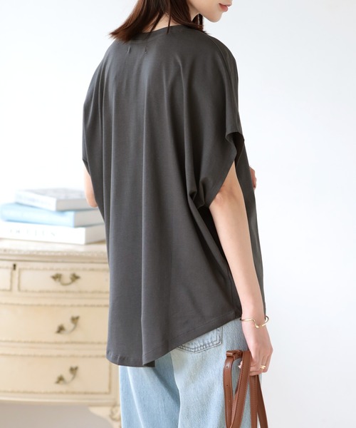 SUNFLOWER EIGHT(サンフラワーエイト)の「ドルマンスリーブトップス(Tシャツ/カットソー・レディース・ライトオリーブ/チャコール/カーキ/ブラック/ブラウン・M/L)」の11枚目の写真