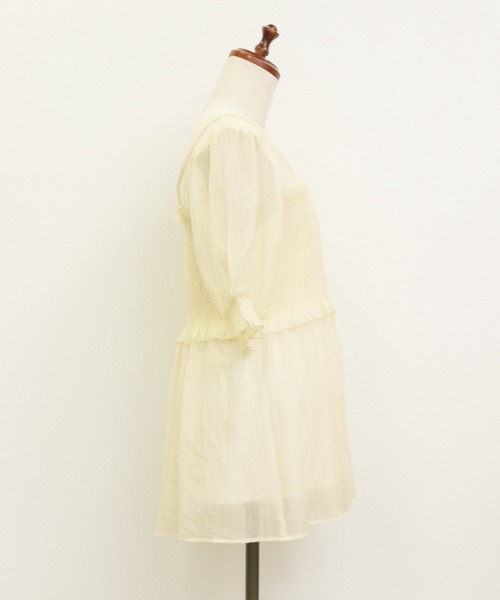 レイヤード風半袖シャーリングブラウス（シャツ/ブラウス）｜CLETTE（クレット）