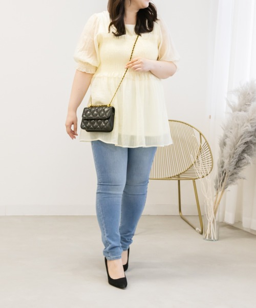 レイヤード風半袖シャーリングブラウス（シャツ/ブラウス）｜CLETTE（クレット）