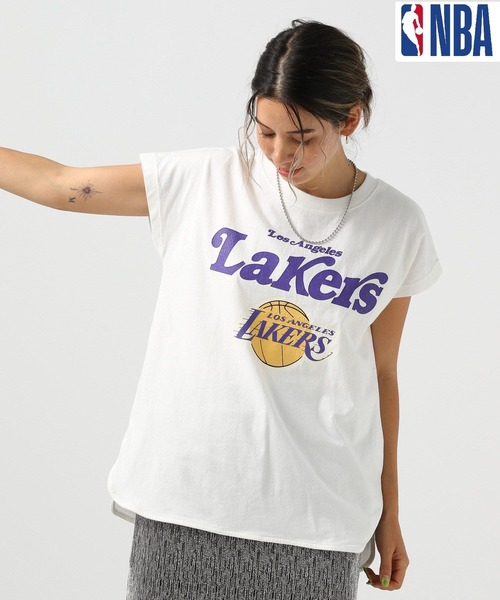 NBA(エヌビーエー)の「NBAフレンチスリーブプルオーバー(Tシャツ/カットソー・レディース・ブルー/ブラック/パープル/オフホワイト・FREE)」の9枚目の写真