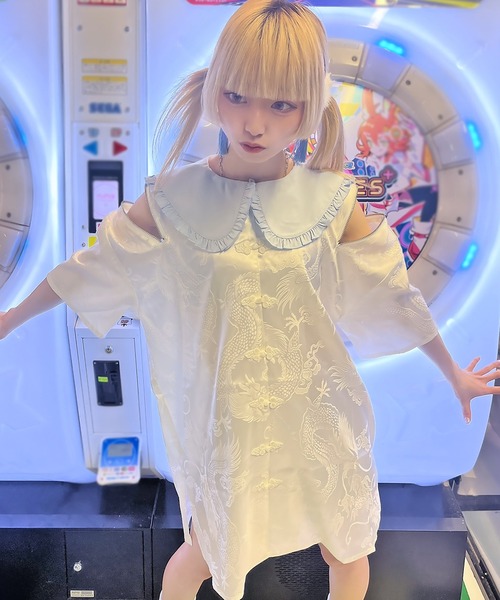 ネネットTシャツスカート2点セット☆キラキラメジャガード マシェリコラボ》タックギャザーフレアスカート