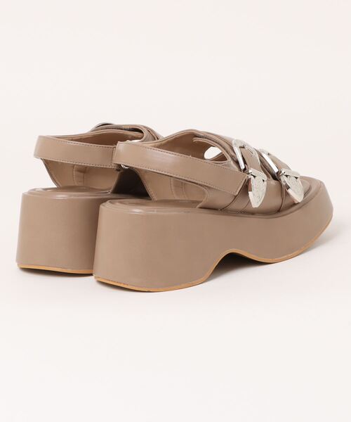 Fabby fabby(ファビィーファビィー)の「厚底2ベルトウエスタンサンダル(サンダル・レディース・ブラック/オフホワイト/ベージュ・SMALL/MEDIUM/LARGE)」の8枚目の写真