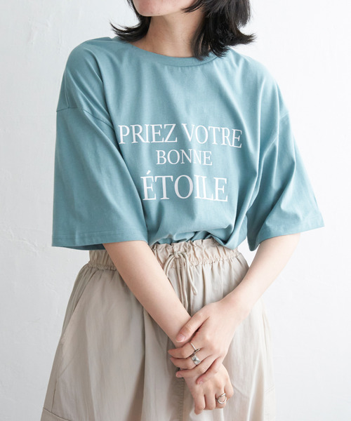 VENCEEXCHANGE(ヴァンスエクスチェンジ)の「【接触冷感】USAコットンロゴプリントTシャツ(Tシャツ/カットソー・レディース・ブラック/オフホワイト/ベージュ/グリーン系/キャメル・FREE)」の4枚目の写真