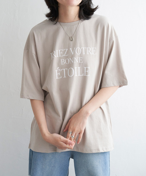 VENCEEXCHANGE(ヴァンスエクスチェンジ)の「【接触冷感】USAコットンロゴプリントTシャツ(Tシャツ/カットソー・レディース・ブラック/オフホワイト/ベージュ/グリーン系/キャメル・FREE)」の3枚目の写真