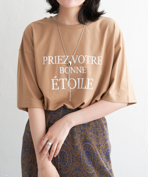 VENCEEXCHANGE(ヴァンスエクスチェンジ)の「【接触冷感】USAコットンロゴプリントTシャツ(Tシャツ/カットソー・レディース・ブラック/オフホワイト/ベージュ/グリーン系/キャメル・FREE)」の5枚目の写真