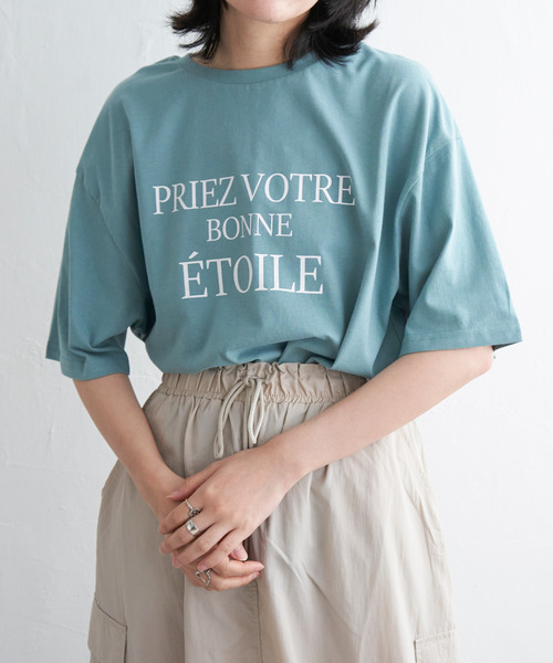 VENCEEXCHANGE(ヴァンスエクスチェンジ)の「【接触冷感】USAコットンロゴプリントTシャツ(Tシャツ/カットソー・レディース・ブラック/オフホワイト/ベージュ/グリーン系/キャメル・FREE)」の10枚目の写真