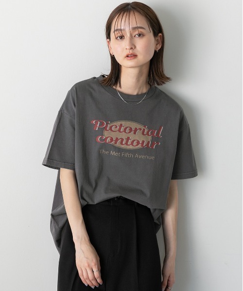 【WEB限定・洗える】ビンテージロゴTEE セール】 Odub:〈手洗い可能〉ビンテージ加工 ロゴ TEE◇ （T
