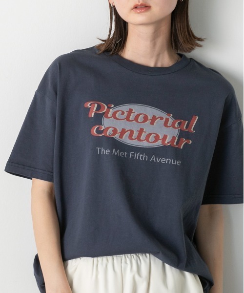 ad thie(アドティエ)の「ヴィンテージ風ロゴ ピグメントTシャツ(Tシャツ/カットソー・レディース・チャコールグレー/ブルー/レッド/ネイビー・FREE)」の21枚目の写真