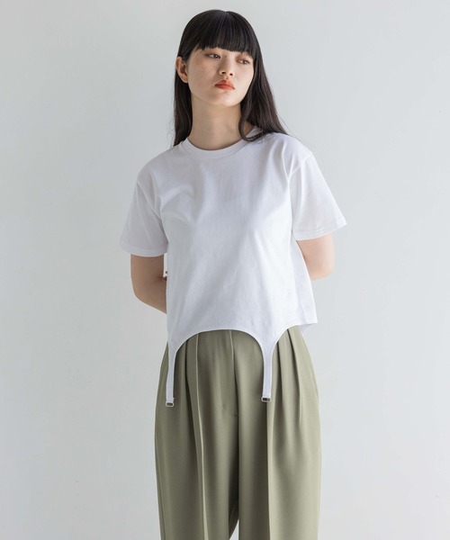 yuw(ユウ)の「ガーターTee 134999(Tシャツ/カットソー・レディース・ブラック/ホワイト・FREE)」の7枚目の写真