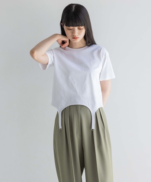 yuw(ユウ)の「ガーターTee 134999(Tシャツ/カットソー・レディース・ブラック/ホワイト・FREE)」の6枚目の写真
