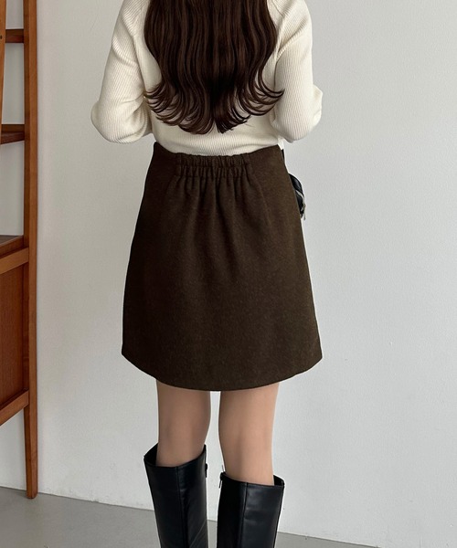 callautia(カラウティア)の「ウールライク起毛ミニスカート(インナーパンツ付き)(スカート・レディース・チャコール/ブラック/アイボリー/ブラウン・SMALL/MEDIUM/LARGE/X-LARGE)」の17枚目の写真