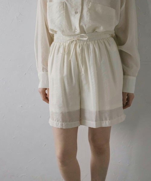 Spangle Lace Short Pants シルバー MAISON SPECIAL（メゾンスペシャル）の「《UNISEX》Side Zip