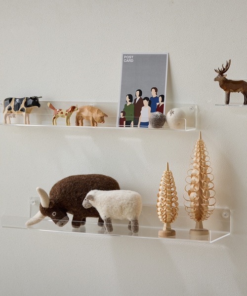 壁に付けられるアクリルディスプレイ コの字型 約幅44×奥行12×高さ