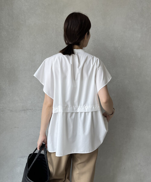 DouDou(ドゥドゥ)の「【WEB限定】ペプラム切替ブラウス(シャツ/ブラウス・レディース・ブラウン/オフホワイト/ブラック・FREE)」の12枚目の写真