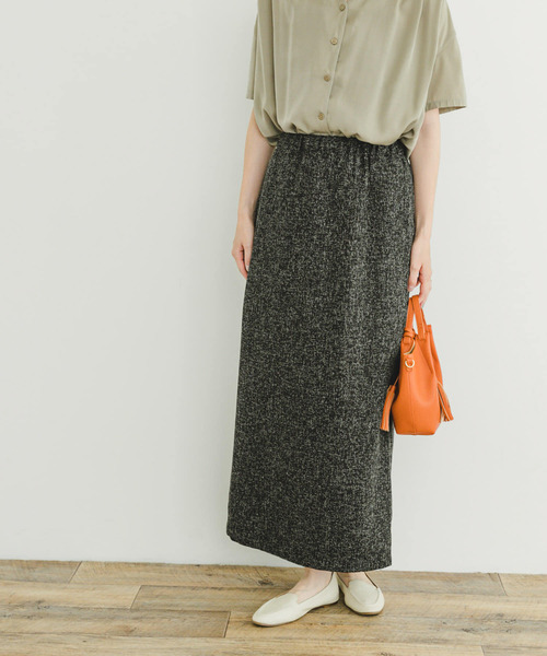 ITEMS URBANRESEARCH(アイテムズ アーバンリサーチ)の「ツイードライクペンシルスカート(スカート・レディース・ベージュ/ブラック・FREE)」の3枚目の写真