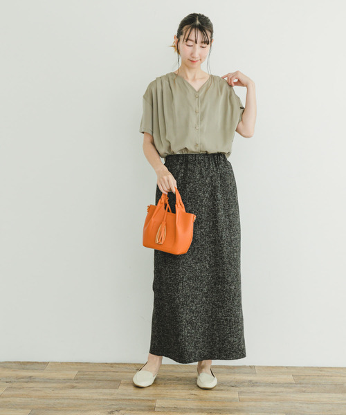 ITEMS URBANRESEARCH(アイテムズ アーバンリサーチ)の「ツイードライクペンシルスカート(スカート・レディース・ベージュ/ブラック・FREE)」の8枚目の写真