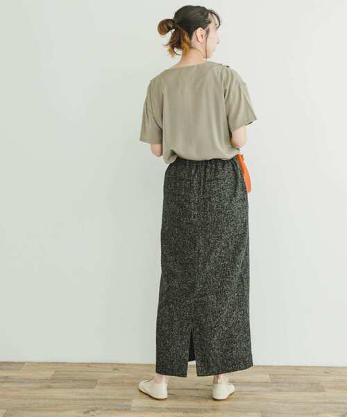 ITEMS URBANRESEARCH(アイテムズ アーバンリサーチ)の「ツイードライクペンシルスカート(スカート・レディース・ベージュ/ブラック・FREE)」の9枚目の写真