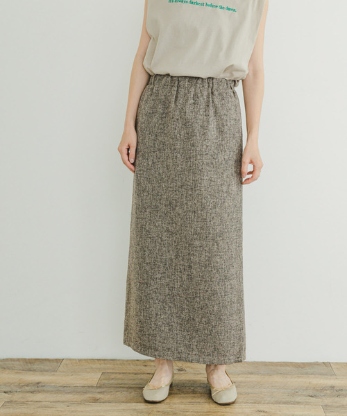 ITEMS URBANRESEARCH(アイテムズ アーバンリサーチ)の「ツイードライクペンシルスカート(スカート・レディース・ベージュ/ブラック・FREE)」の12枚目の写真