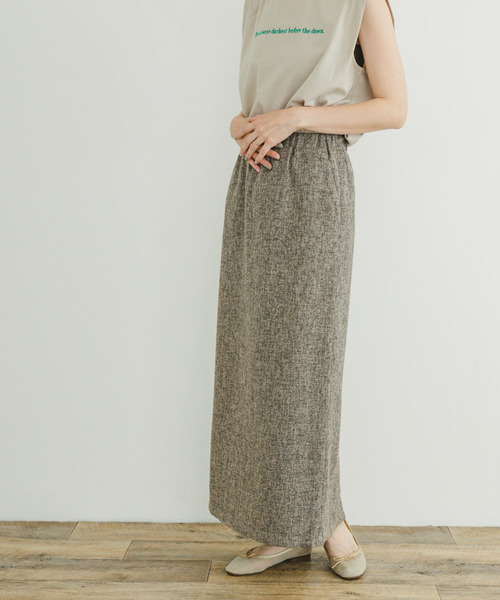 ITEMS URBANRESEARCH(アイテムズ アーバンリサーチ)の「ツイードライクペンシルスカート(スカート・レディース・ベージュ/ブラック・FREE)」の13枚目の写真