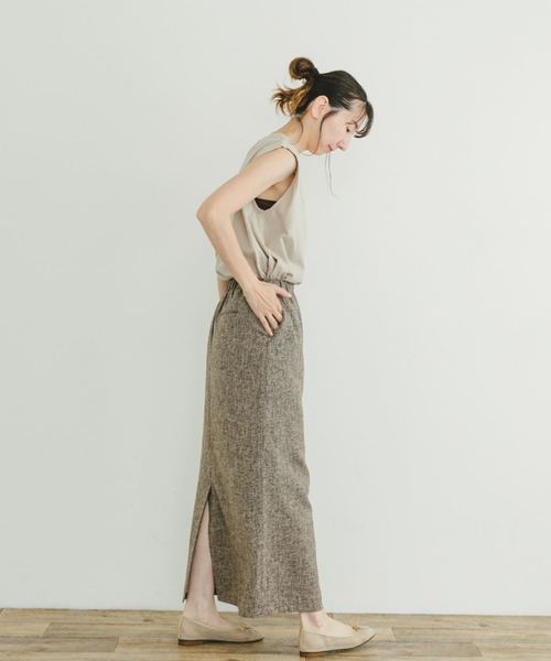 ITEMS URBANRESEARCH(アイテムズ アーバンリサーチ)の「ツイードライクペンシルスカート(スカート・レディース・ベージュ/ブラック・FREE)」の16枚目の写真