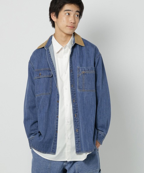 SHAREEF コーデュロイ ドッキング ローマ数字 インディゴ デニムシャツ GyxhkWBhsKZp.jpg?width=768