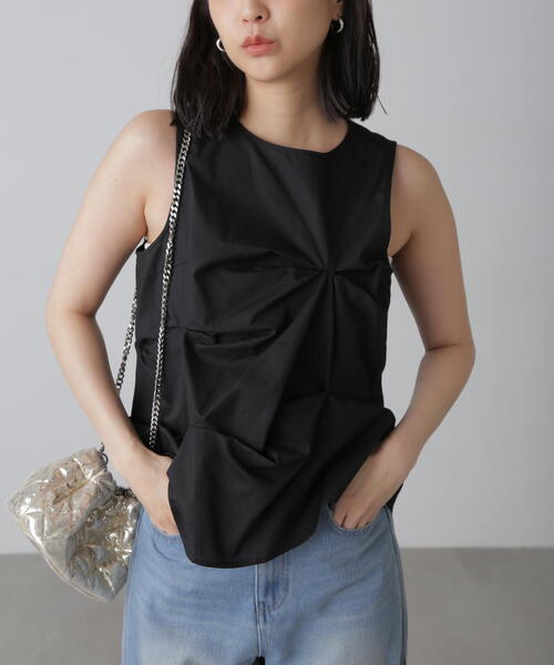 FREE'S MART（フリーズマート）の「◆イレギュラータックデザインブラウス（シャツ/ブラウス・レディース・ホワイト/ブラック/オレンジ・FREE）」の9枚目の写真