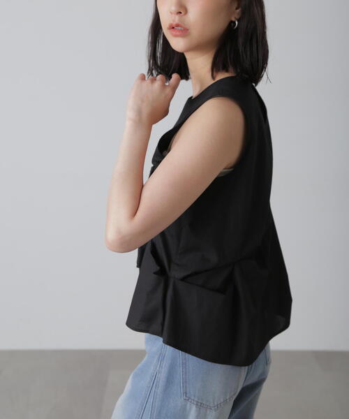 FREE'S MART（フリーズマート）の「◆イレギュラータックデザインブラウス（シャツ/ブラウス・レディース・ホワイト/ブラック/オレンジ・FREE）」の8枚目の写真