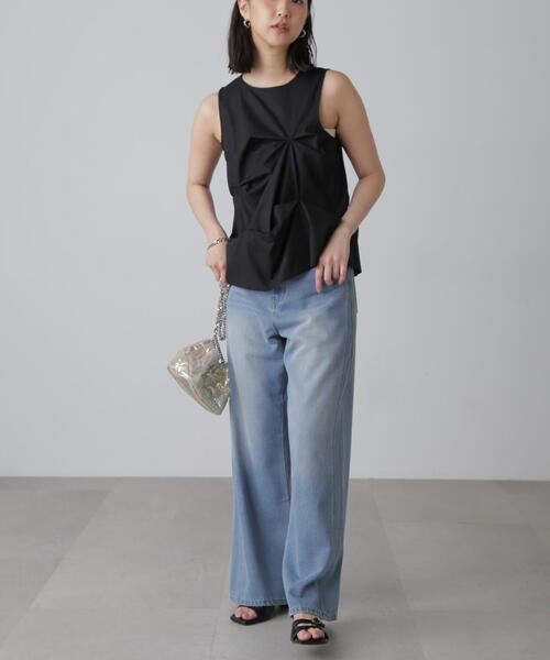 FREE'S MART（フリーズマート）の「◆イレギュラータックデザインブラウス（シャツ/ブラウス・レディース・ホワイト/ブラック/オレンジ・FREE）」の6枚目の写真