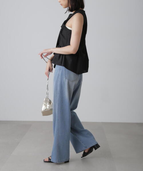 FREE'S MART（フリーズマート）の「◆イレギュラータックデザインブラウス（シャツ/ブラウス・レディース・ホワイト/ブラック/オレンジ・FREE）」の4枚目の写真