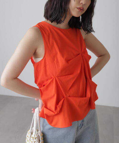 FREE'S MART（フリーズマート）の「◆イレギュラータックデザインブラウス（シャツ/ブラウス・レディース・ホワイト/ブラック/オレンジ・FREE）」の15枚目の写真