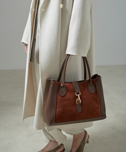 SALON adam et rope'（サロン アダム エ ロペ）の「【AULENTTI（オーレンティ）】RUGA 2WAY BAG（ハンドバッグ・レディース・ブラウン系その他/ブラック・FREE）」の2枚目の写真