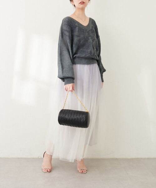 natural couture(ナチュラルクチュール)の「天竺刺繍ニット(ニット/セーター・レディース・アイボリー/ライトベージュ/チャコールグレー/オレンジ・FREE)」の13枚目の写真