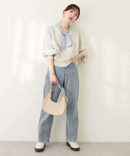 natural couture(ナチュラルクチュール)の「天竺刺繍ニット(ニット/セーター・レディース・アイボリー/ライトベージュ/チャコールグレー/オレンジ・FREE)」の18枚目の写真