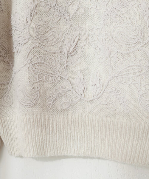 natural couture(ナチュラルクチュール)の「天竺刺繍ニット(ニット/セーター・レディース・アイボリー/ライトベージュ/チャコールグレー/オレンジ・FREE)」の19枚目の写真