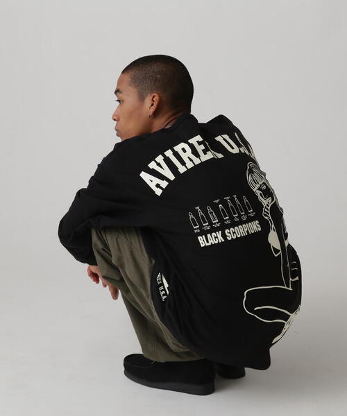 AVIREX（アヴィレックス）の「《WEB&DEPOT限定》BLACK SCORPIONS LONGSLEEVE T-SHIRT / ブラック スコーピオン 長袖Tシャツ（Tシャツ/カットソー・レディース・その他/ブラック/ホワイト・F）」の14枚目の写真