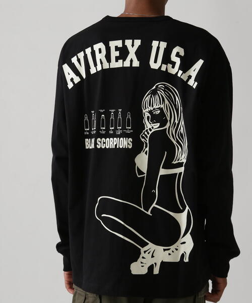 AVIREX（アヴィレックス）の「《WEB&DEPOT限定》BLACK SCORPIONS LONGSLEEVE T-SHIRT / ブラック スコーピオン 長袖Tシャツ（Tシャツ/カットソー・レディース・その他/ブラック/ホワイト・F）」の20枚目の写真