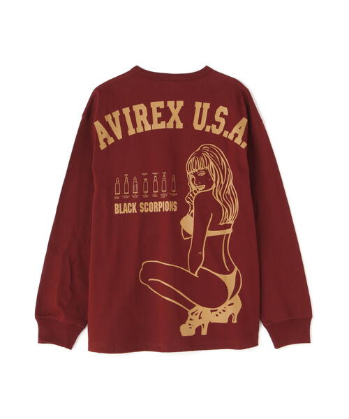 AVIREX（アヴィレックス）の「《WEB&DEPOT限定》BLACK SCORPIONS LONGSLEEVE T-SHIRT / ブラック スコーピオン 長袖Tシャツ（Tシャツ/カットソー・レディース・その他/ブラック/ホワイト・F）」の4枚目の写真