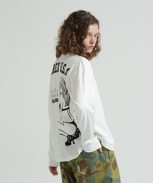 AVIREX（アヴィレックス）の「《WEB&DEPOT限定》BLACK SCORPIONS LONGSLEEVE T-SHIRT / ブラック スコーピオン 長袖Tシャツ（Tシャツ/カットソー・レディース・その他/ブラック/ホワイト・F）」の2枚目の写真