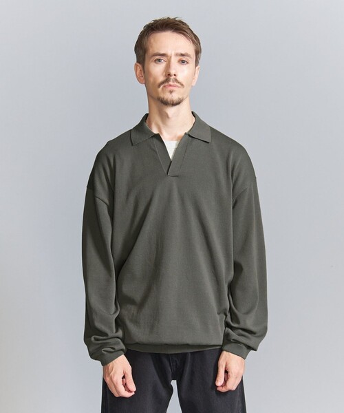 BEAUTY&YOUTH UNITED ARROWS(ビューティーアンドユースユナイテッドアローズ)の「DEO プレーティング スキッパーニット -抗菌・防臭 ウォッシャブル-(ニット/セーター・メンズ・ネイビー/オリーブ・XL/L/M/S)」の5枚目の写真