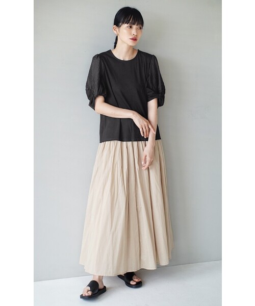 e-zakkamania stores(イーザッカマニアストアーズ)の「ラメバルーンスリーブ プルオーバー(Tシャツ/カットソー・レディース・ブラック/ベージュ・フリー)」の13枚目の写真