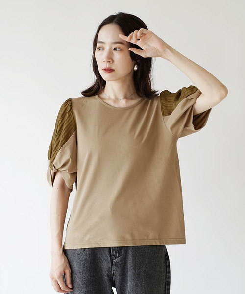 e-zakkamania stores(イーザッカマニアストアーズ)の「ラメバルーンスリーブ プルオーバー(Tシャツ/カットソー・レディース・ブラック/ベージュ・フリー)」の9枚目の写真