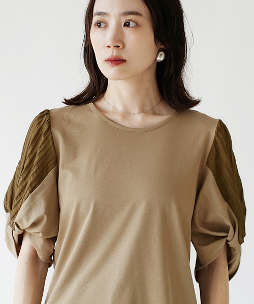 e-zakkamania stores(イーザッカマニアストアーズ)の「ラメバルーンスリーブ プルオーバー(Tシャツ/カットソー・レディース・ブラック/ベージュ・フリー)」の10枚目の写真